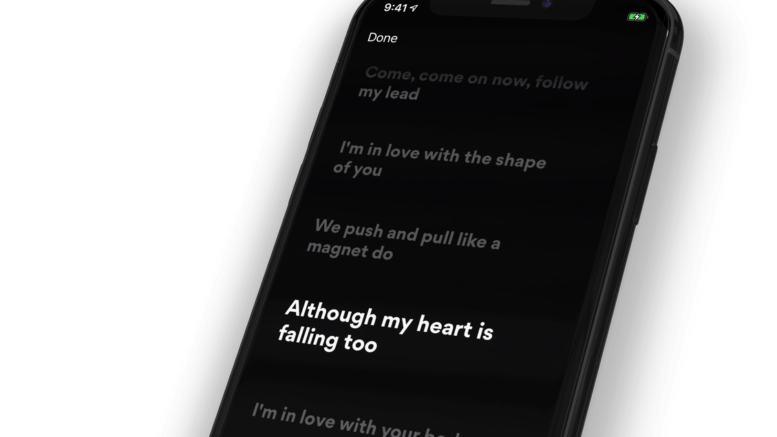 Lyrics in Soor requires the Musixmatch app to be installed